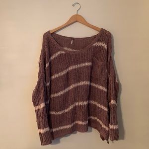 Free People Oversized Striped Sweater